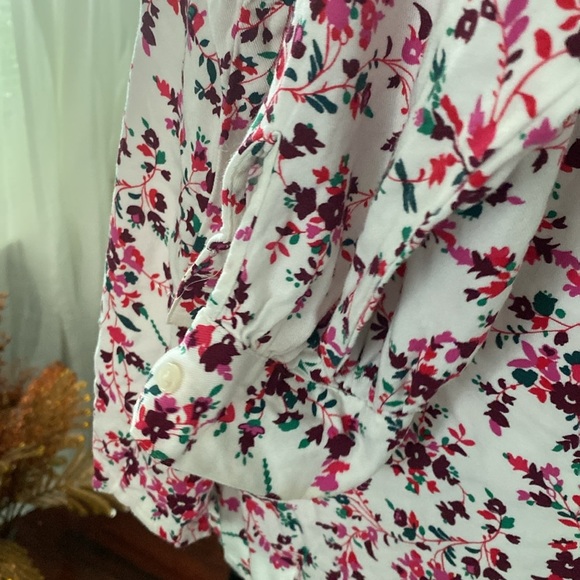 J. CREW Factory Floral Ruffle Long Sleeve Blouse Size XL (O-15) - Picture 7 of 9